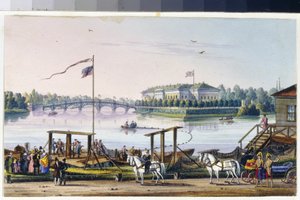 Uitzicht op het paleis op het Kamenny-eiland in Sint-Petersburg