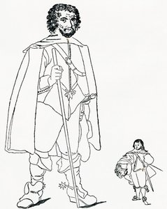 Walter Parsons en Sir Jeffrey Hudson, uit The Strand Magazine gepubliceerd in 1894. door Unknown artist