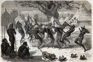 Welkomstdans door de vrouwen van de stam, bij de terugkeer van Baker en zijn vrouw van het Albertmeer door Unknown artist