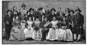 Wendische bruiloftsfeest - gravure uit 1897 door Unknown artist
