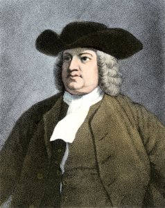 William Penn (1644-1718) Engelse quaker, oprichter van de staat Pennsylvania in 1682 (gravure) door Unknown artist
