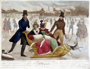 Winter: Schaatsen - gravure