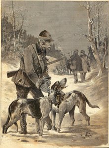 Houtjacht naar de aquarel van Gide. 1892 door Unknown artist
