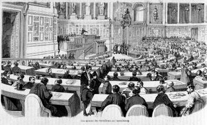 Arbeiderscomité in het Palais du Luxembourg (Senaat), revolutie van 1848