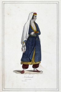 Jonge Kalmouk vrouw (Mongools volk van Zuid-Siberië) - in 