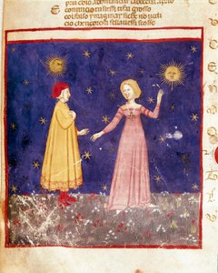 Eerste hemel: Dante ontmoet Beatrice in het paradijs door Unknown artist