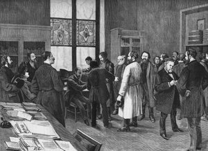 In het kabinet van Louis Pasteur in 1886 door Unknown artist