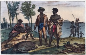 Inwoners van de Kaapverdische eilanden - gravure uit 