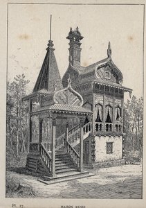 Maison Russe - Russisch Huis - gravure uit 1889 in 