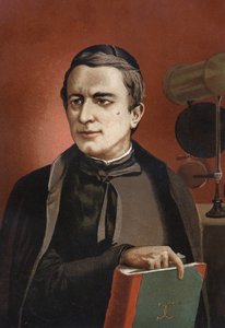 Portret van Angelo Secchi, Italiaanse astronoom (1818-1878), grondlegger van de spectroscopie. gebaseerd op hombres y Mujeres celebres. Barcelona 1877. door Unknown artist