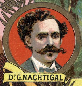 Portret van dokter Gustave Nachtigal, Duitse arts uit de 19e eeuw.