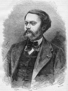 Portret van Edmond About (1828-1885), Franse schrijver Gravure van 1866.