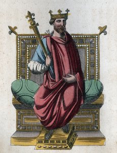 portret van Otto I ook bekend als Otto de Grote (912-973) Heilige Roomse Keizer - gravure uit 