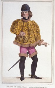 Portret van Pierre de Giac, favoriet van Charles VII, Minister en Superintendent van Financiën, gravure uit 1830