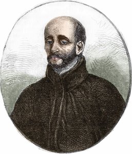 Portret van Sint Ignatius van Loyola (1491-1556), oprichter van de Sociëteit van Jezus door Unknown artist