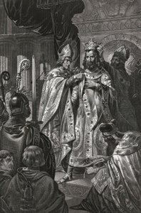 Kroning van Boudewijn I op eerste kerstdag 1100 door Unknown artist