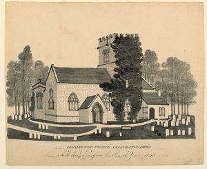 Oddington Kerkhof, Gloucestershire, Noordwestelijke aanzicht