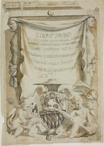 Ontwerp voor titelpagina voor gitaarhandboek door Ferdinando Valdambrini door Unknown Italian