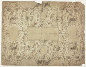 Ontwerp voor een plafonddecoratie door Unknown Italian