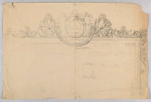 Ontwerp voor de bekroning op de achterkant van een koets door Unknown, Italian