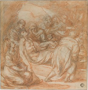 De graflegging van Christus door Unknown Lombard