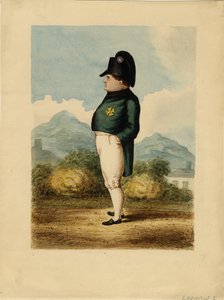 Napoleon Bonaparte op het eiland Sint-Helena, 1817 door Unknown artillery officer