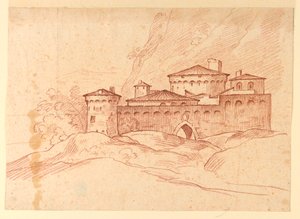 Tekening, Kasteel in de bergen, 1810-1830