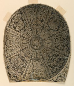 Tekening, Plafondontwerp: Decoratie voor theater, ca. 1790 door Unknown artistUnknown artist