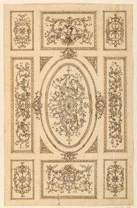 Tekening, plafondontwerp, ca. 1750