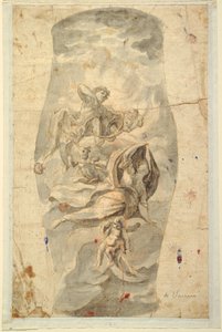 Tekening, Plafondontwerp met Apollo, ca. 1780 door Unknown artistUnknown artist