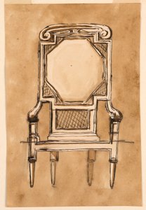 Tekening, Stoel, 1780-1790 door Unknown artistUnknown artist