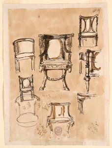 Tekening, Stoelen, 1780-1790