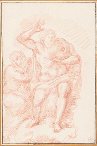 Tekening, Christus en Maria uit het Laatste Oordeel, ca. 1759-70