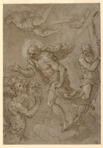 Drawing, Christ in Limbo, 1625-1628 door Unknown artistUnknown artist
