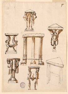 Tekening, consoletafels, ca. 1800 door Unknown artistUnknown artist
