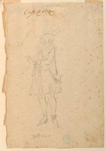 Tekening, Kostuumontwerp: Een man van de wereld voor een ballet, ca. 1720 door Unknown artistUnknown artist