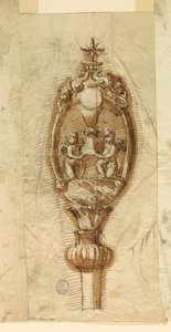 Tekening, Kuif van een processiestaf, 1600-1650