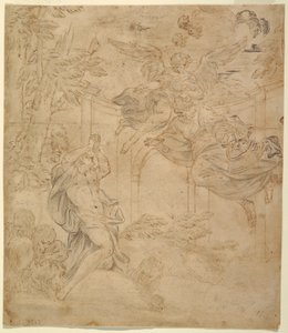 Tekening, Daniël in de leeuwenkuil, ca. 1630-40