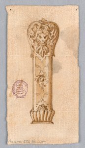 Tekening, Ontwerp van een handvat, 17e-19e eeuw door Unknown artistUnknown artist
