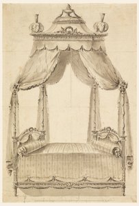 Tekening, Ontwerp voor een bed, ca. 1785 door Unknown artistUnknown artist