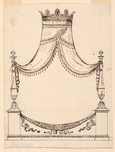 Tekening, Ontwerp voor een bed, ca. 1800