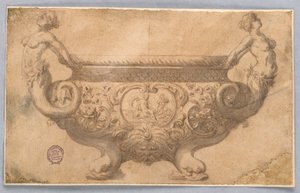 Tekening, ontwerp voor een schaal, 17e-19e eeuw door Unknown artistUnknown artist