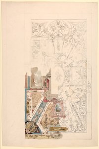 Tekening, ontwerp voor een plafond, 1750-1800 door Unknown artistUnknown artist