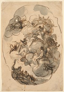 Tekening, ontwerp voor een plafond, 17e-19e eeuw door Unknown artistUnknown artist