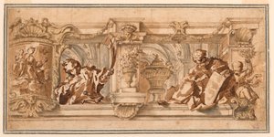 Tekening, Ontwerp voor een plafondfries, ca. 1680 door Unknown artistUnknown artist
