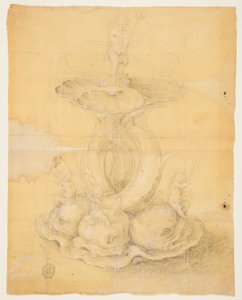 Tekening, ontwerp voor een middenstuk, 1630-60 door Unknown artistUnknown artist