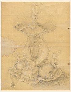 Tekening, ontwerp voor een middenstuk, 1630-60