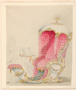 Tekening, Ontwerp voor een chaise salon, ca. 1810