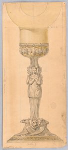 Tekening, ontwerp voor een kelk, 1825-1850