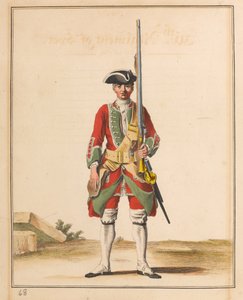 36e Regiment Voetvolk, circa 1742 door Unknown artist